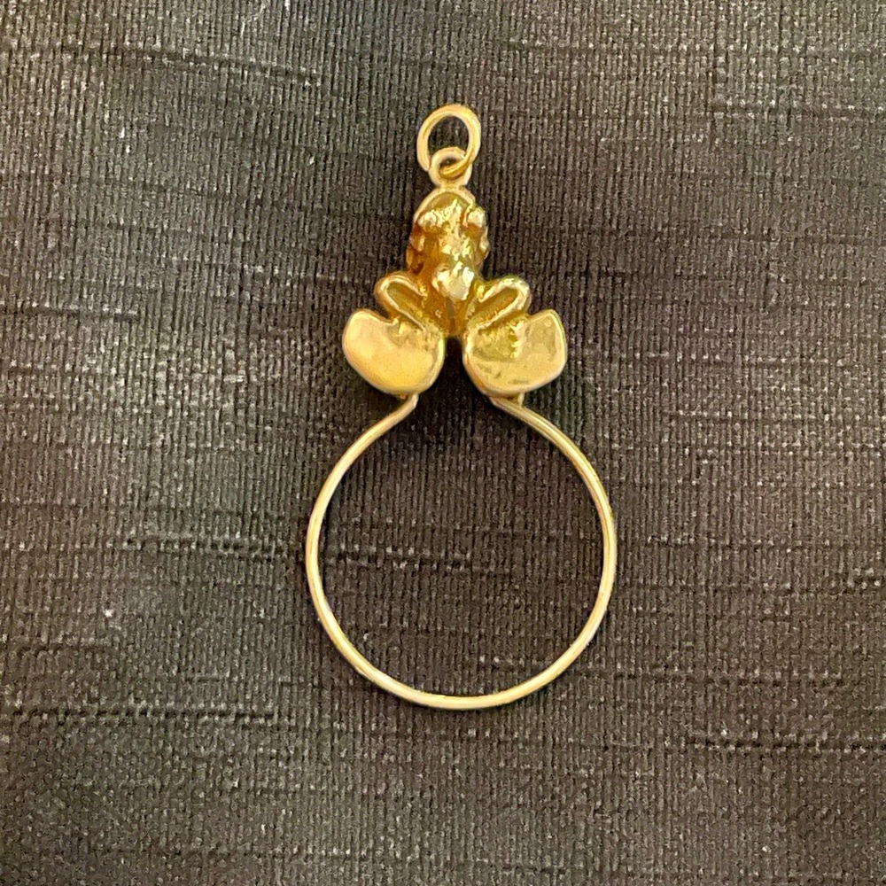 Panama Frog Huaca Pendant 925 Dipped in 24K Gold Pre Columbian Tomb Reproduction